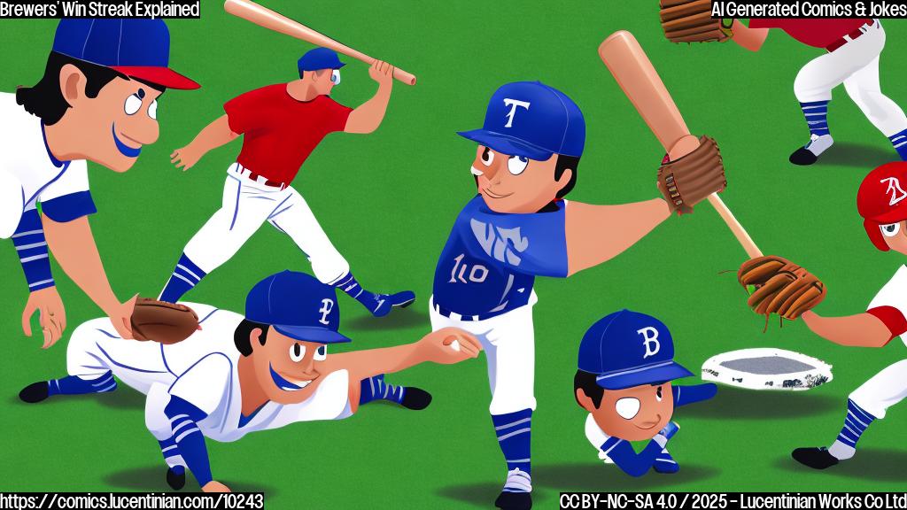 A baseball team erasing a large number with a giant "Ctrl+Z" key overlayed on the baseball field, plain cartoon style.