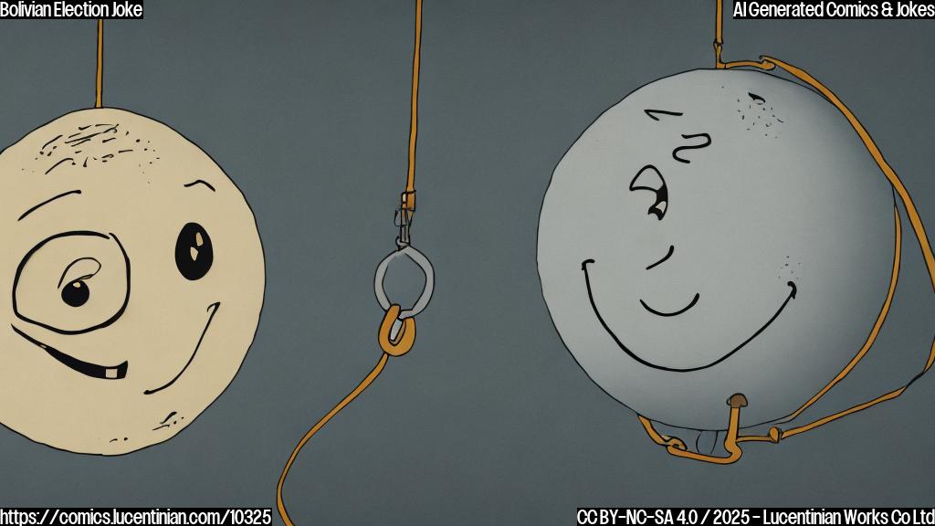 A simple cartoon image. A large pendulum swinging from left to right. On the left side, a sad-looking face. On the right side, a happy-looking face. The background is a plain light blue.