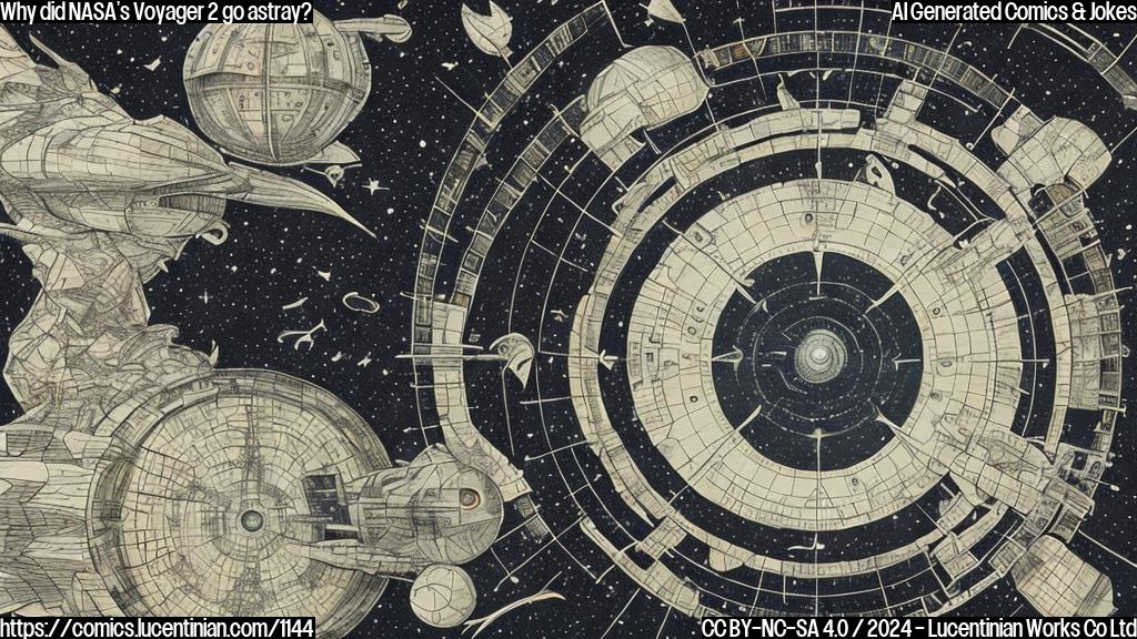 A spaceship with a compass, a star chart, and a navigation system that says "Take me home" amidst the vastness of space.