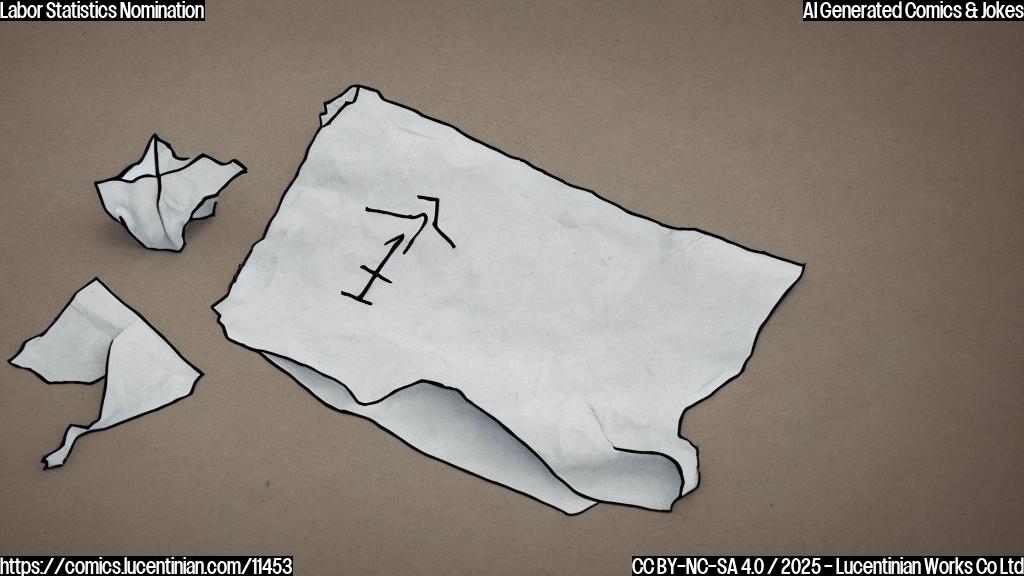 A plain color cartoon style picture of a crumpled nomination paper lying on the floor. The paper has a sad face drawn on it. Above the paper, a large downward-pointing arrow is shown, symbolizing the withdrawn nomination.