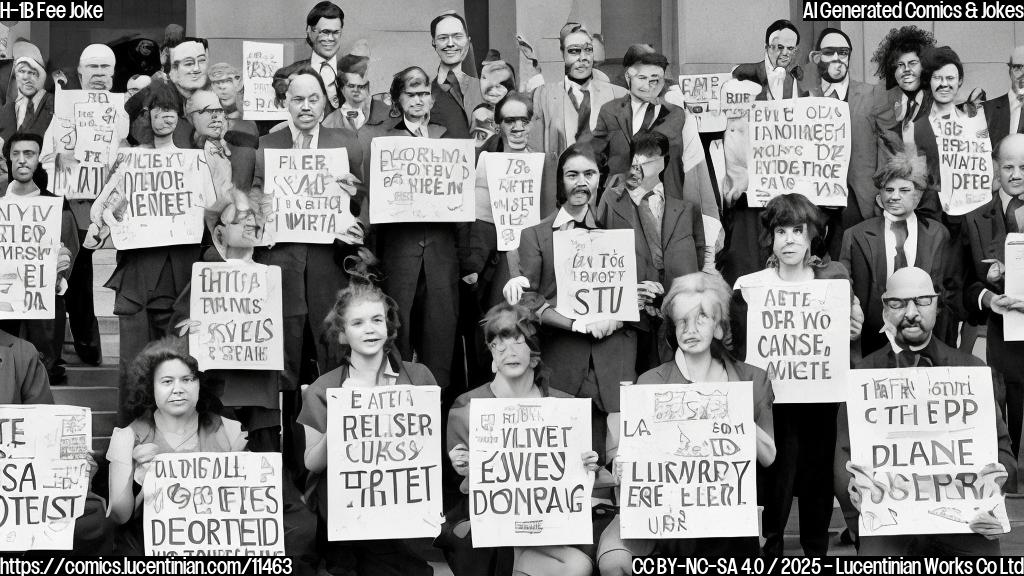 A group of diverse people with serious expressions standing together in front of a courthouse, holding signs with dollar symbols crossed out. Plain color cartoon style.