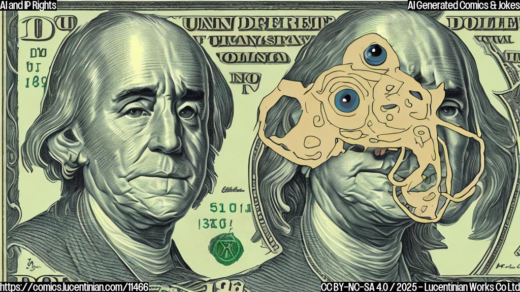 A confused looking computer with dollar signs in its eyes. Plain color cartoon style.