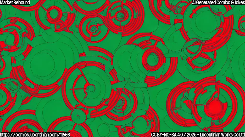 a green and red bar graph wearing a pair of springy rebound shoes, cartoon style, plain color background
