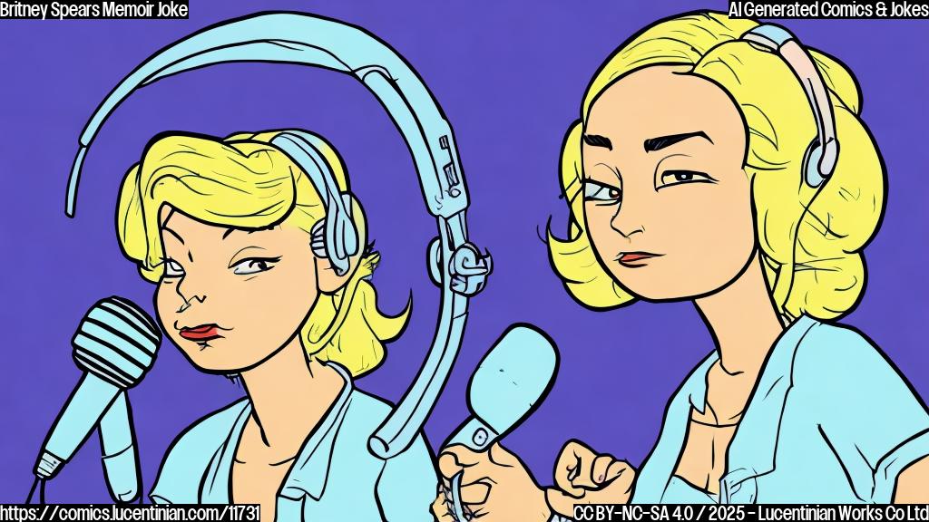 Plain color cartoon style picture of a blonde cartoon woman with a microphone looking sad, a book titled "You Thought You Knew" floating next to her in a thought bubble.