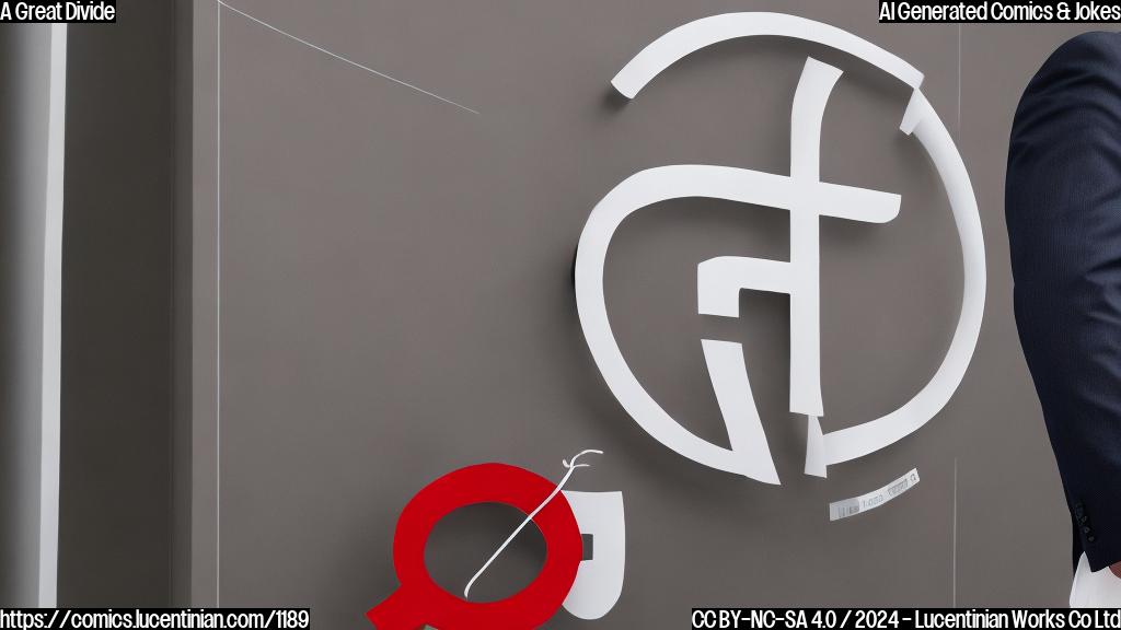 A person with a briefcase stands in front of a large, gray corporate logo. The briefcase has a large, red "X" marked through it, representing the activist investor's intention to divide the company. In the background, there is a subtle image of a worm being pulled apart, hinting at the idea of separating the company's businesses.