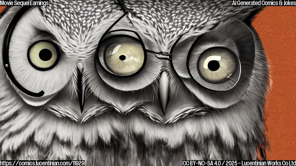 Plain color cartoon style: A sad-looking movie reel with eyes and a mouth sits on a therapist's couch. The therapist is a wise-looking owl wearing glasses. Background is a simple office.