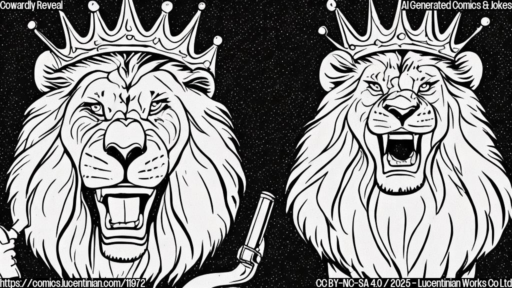 Draw a plain color cartoon style picture with a frustrated movie director with megaphone in hand, standing in front of a movie screen displaying a lion wearing a crown, with the words "Casting Reveal" crossed out. The director has a stressed expression.