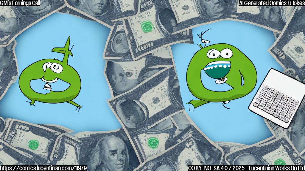 A simple cartoon image with a light blue background. In the center, a stylized calculator with dollar signs popping out of it. A person, cartoon style, with eyeglasses and a green shirt, is jumping for joy near the calculator, with dollar signs in his eyes.