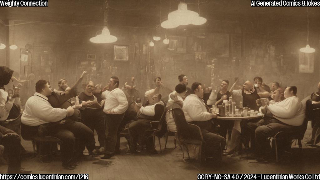 A group of obese individuals with Type 2 diabetes are sitting in a dimly lit room, surrounded by empty bottles and beer cans. They all have concerned expressions on their faces. One of them is holding an Ozempic prescription bottle. The background is a blurry representation of a Swedish cityscape at night.