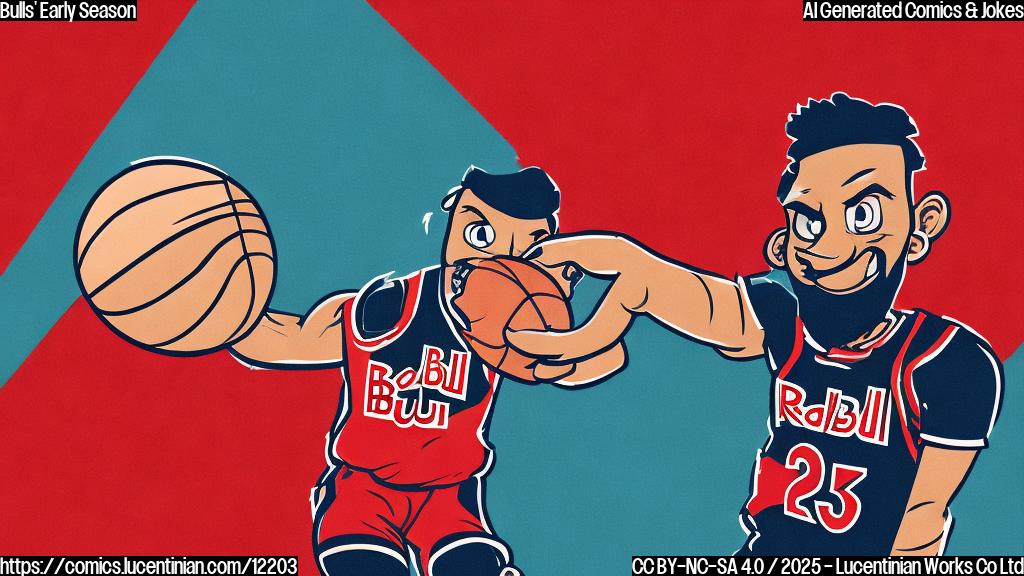 A cartoon drawing of a red bull wearing a basketball jersey, looking at a giant smartphone with a question mark above its head. The background is a basketball court. The style is plain color and simple.