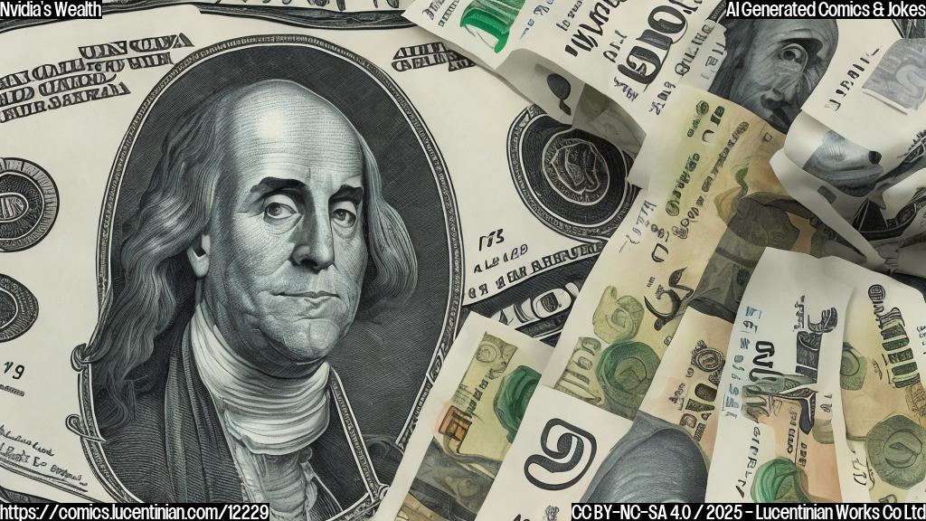 plain color cartoon style, a large table overflowing with money, with a computer chip character sitting at the head of the table.