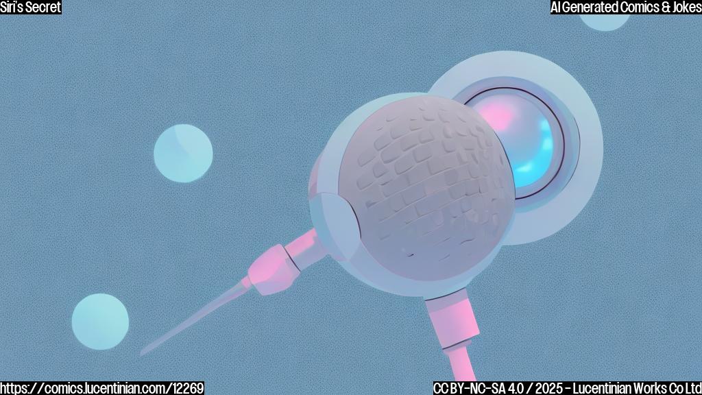 Cartoon style, plain light blue background. A digital assistant icon resembling a simple microphone with sound waves emanating from it is blushing, its cheeks a light pink. Behind the microphone, partially obscured, is a geometric shape suggesting the Google logo, but avoid direct resemblance. The style should be minimalist and clean.