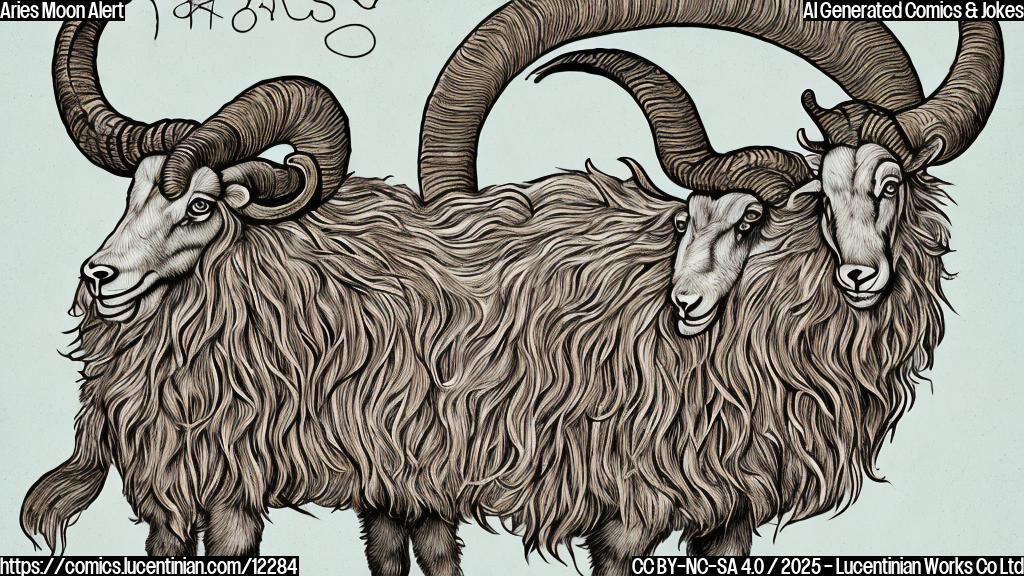 A cartoon image of a ram, the astrological symbol for Aries, standing in front of a store with a big "Closed" sign on the door. The ram looks frustrated and is holding an empty shopping bag. The background is a plain light blue color. Cartoon style.