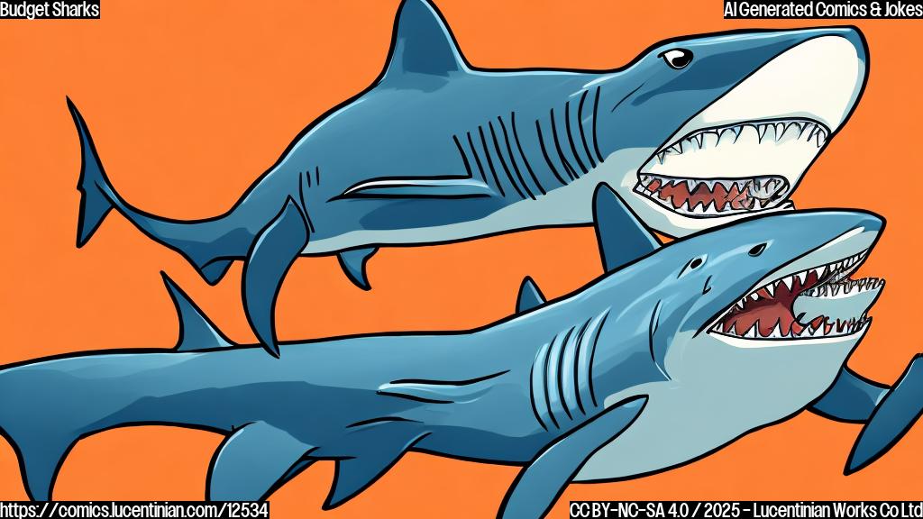 A cartoon drawing of a suited shark circling a briefcase labeled "Autumn Budget" in plain background. The shark has a sly grin.