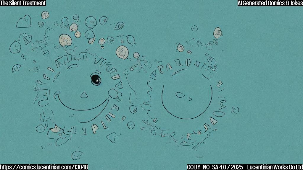 Create a simple, cartoon-style image. The background is a plain light blue. In the center, depict a small, green island with a smiling face. No other elements are present.