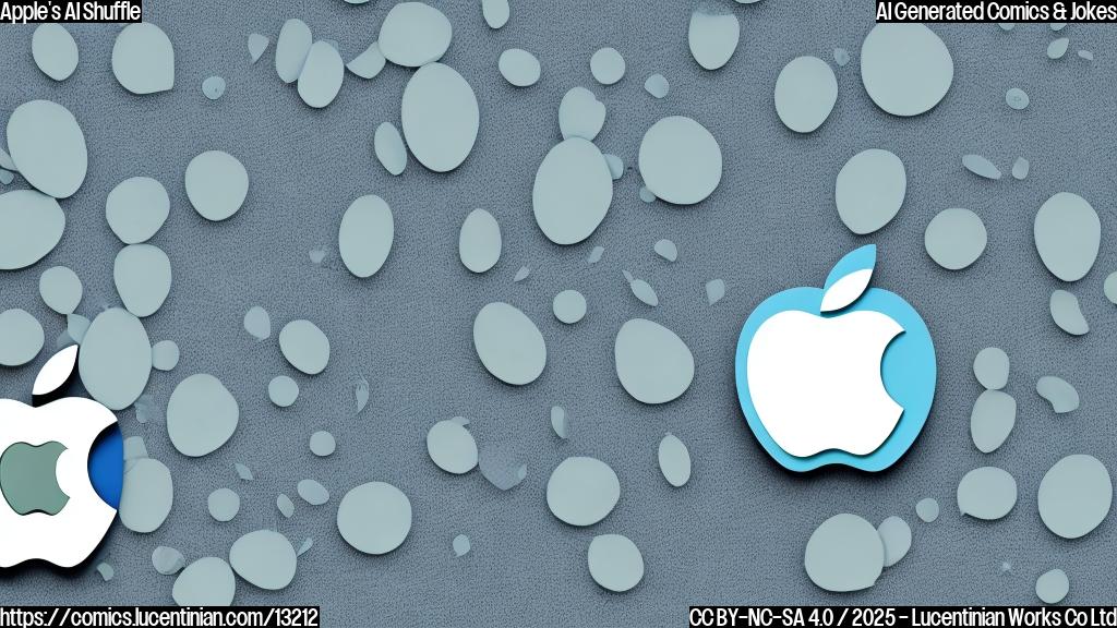 A cartoon-style image of an apple with the Apple logo on it looking questioningly at a search bar on a smartphone. The search bar has "AI Chief" typed into it. The background is a light blue color.