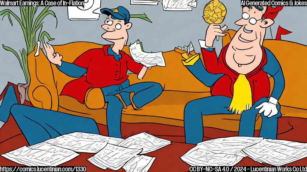 A cartoon-style illustration of a smiling stock with a worried expression, sitting on a therapist's couch with a calendar in the background showing a red arrow pointing to a date, with a dollar sign ($) and a banana peel nearby.