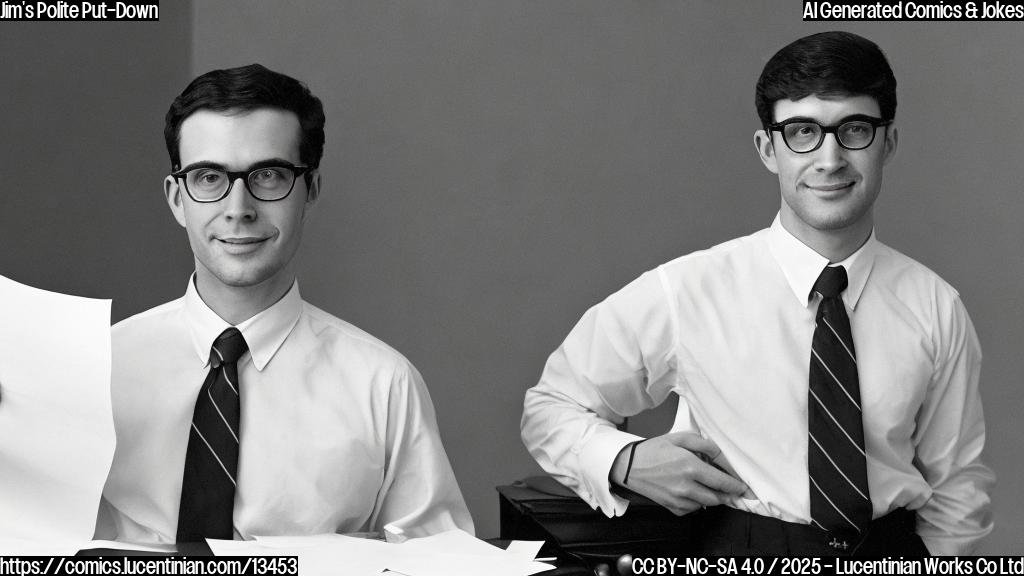 A calm, bespectacled man with a hint of a smile, wearing a suit and standing behind a desk with a few papers and a pen, looking slightly stern but composed.