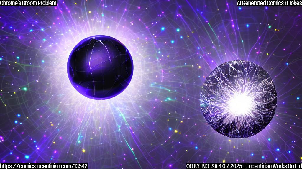 A stick with a small, glowing orb attached to it, sitting on top of a sleek, metallic computer screen with a subtle blue glow, surrounded by swirling purple and silver lines.