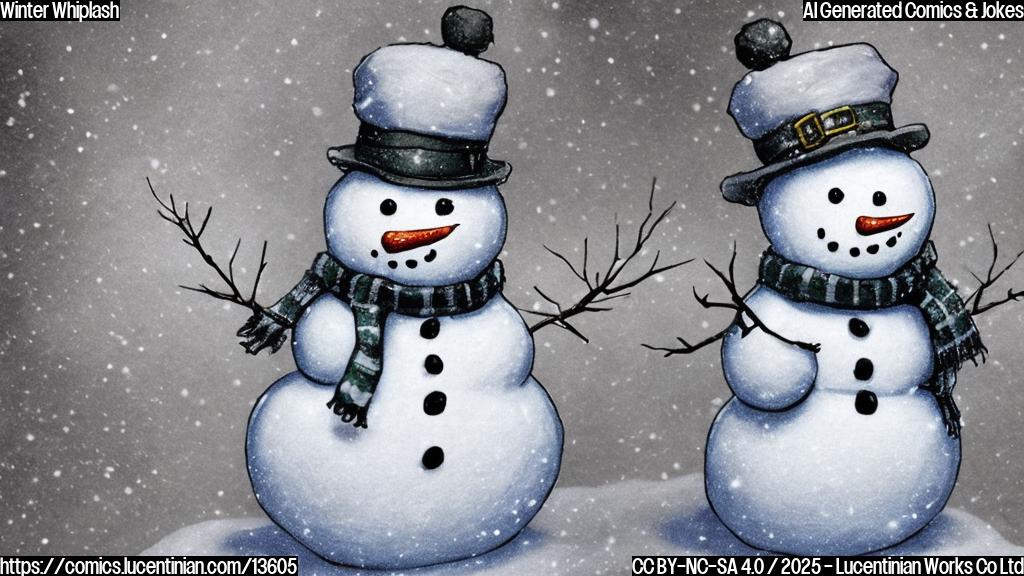 Draw a cartoon-style picture of a snowman wearing a jacket, then removing it and letting out steam. The snowman should have a surprised expression on its face.