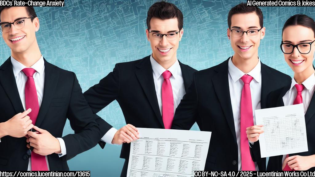 Generate an image of two cartoonish business suits, one looking optimistic with a calendar in the background and the other appearing anxious with a calculator. The optimistic one is holding a chart that shows increasing growth, while the anxious one has a graph with a declining trend. Both have worried expressions on their faces.