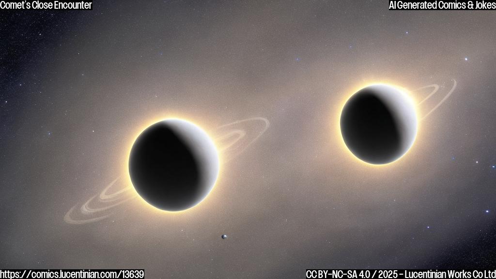 A small, icy body with a long, thin tail and a dusty, comet-like appearance, hurtling through space towards our solar system