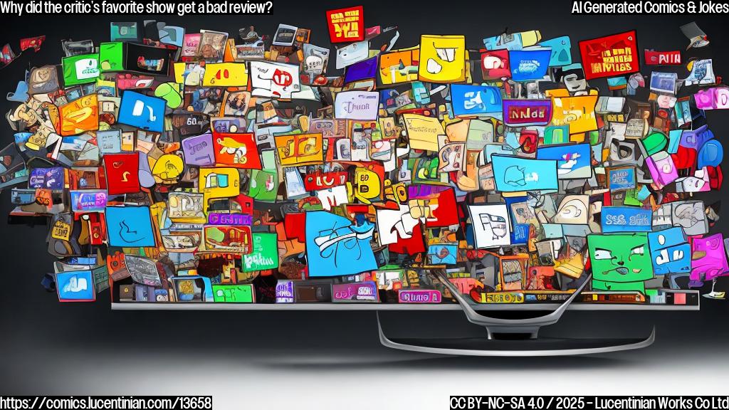 a cartoon of a TV with a confused face, surrounded by multiple storylines and plot reveals, with one storyline highlighted in red as if it was obvious