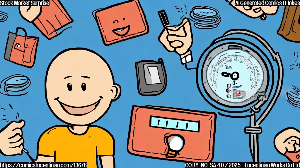 Draw a cartoon of a smiling face with a thermometer in the background, showing a cooler reading, and a worried expression on its face with a wallet and stocks nearby.