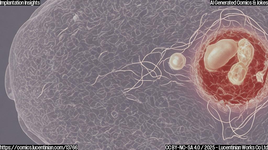 a human embryo in a lab-created, primitive uterus with a few embryonic cells and some umbilical cord fragments