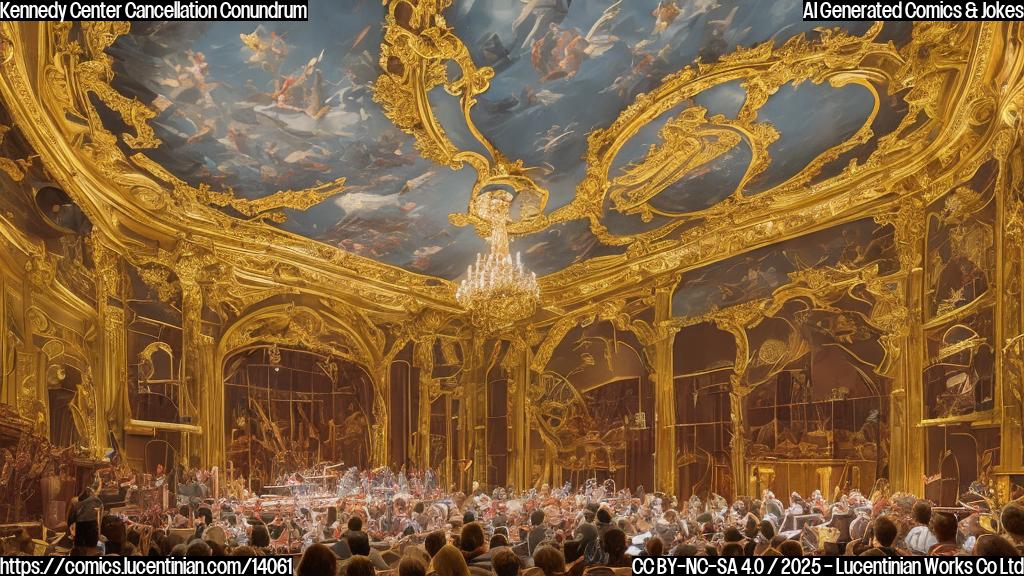 a large, iconic concert hall with a grand entrance and ornate details, featuring a jazz supergroup with 5 musicians on stage playing instruments