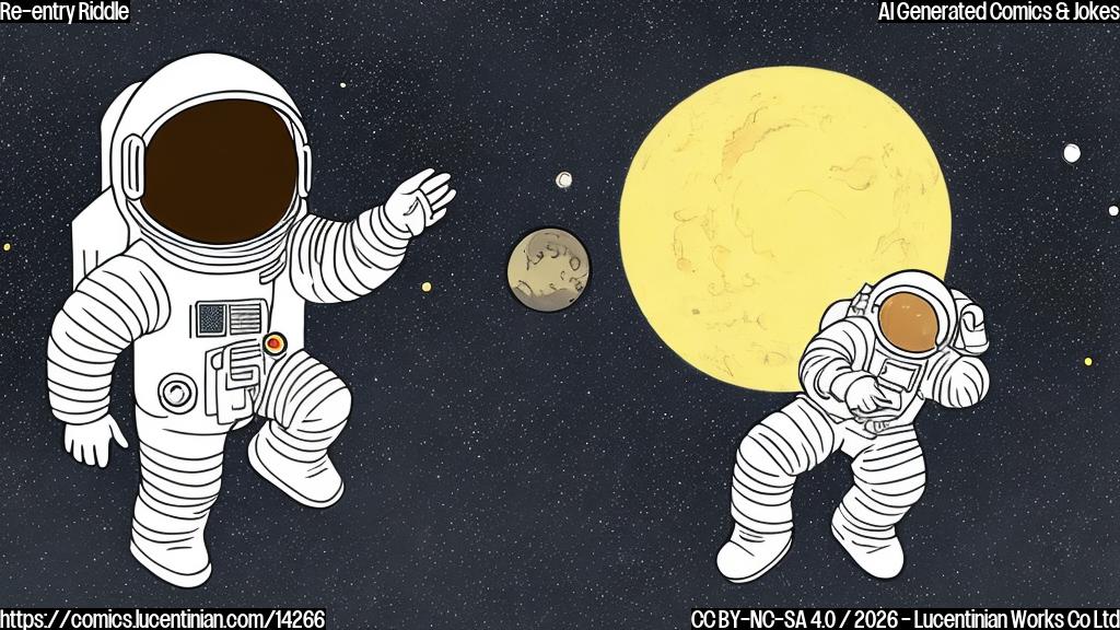 Draw a plain color cartoon style picture of an astronaut in a spacesuit, with a thought bubble above their head containing a smiling crescent moon symbol. The astronaut should be standing on the surface of the Earth, with a subtle hint of the curvature of the planet visible behind them.