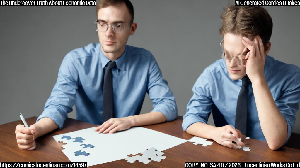 A person sitting at a desk with their back to the viewer, looking stressed. In the background, there is a graph with numbers decreasing rapidly. The person is holding a broken heart-shaped puzzle piece.