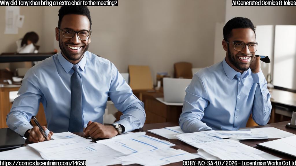 A confident businessman sits in a high-backed office chair, surrounded by documents and laptops, with a hint of a smile on his face.