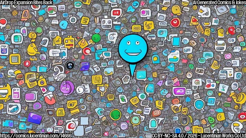A cartoon-style image of a smiling Android phone with a speech bubble, surrounded by icons of files, photos, and other digital media. The phone is holding a small box with a "File Share" label.