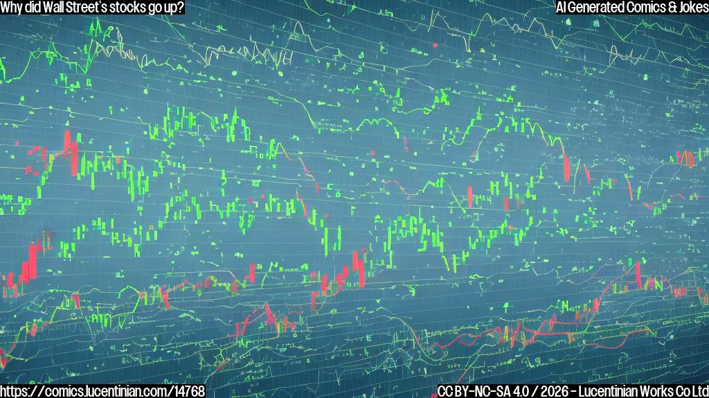 A cartoon of a stock market graph with a big smile and a thumbs up, surrounded by rising arrows and green dollar signs. The background should be a light blue sky with fluffy white clouds.