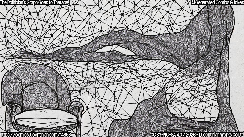 Draw a simple cartoon of a line graph with a concerned face, sitting on a couch next to a therapist's chair. The graph should be frowning and looking worried about its "positive slope". The background should have some calming colors to represent the therapy setting.