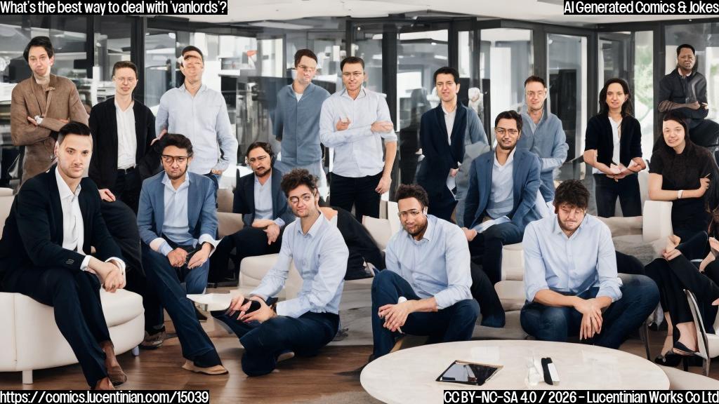 a group of wealthy and influential tech entrepreneurs sitting in a circle, looking stressed and worried, with a faint image of a luxury car in the background