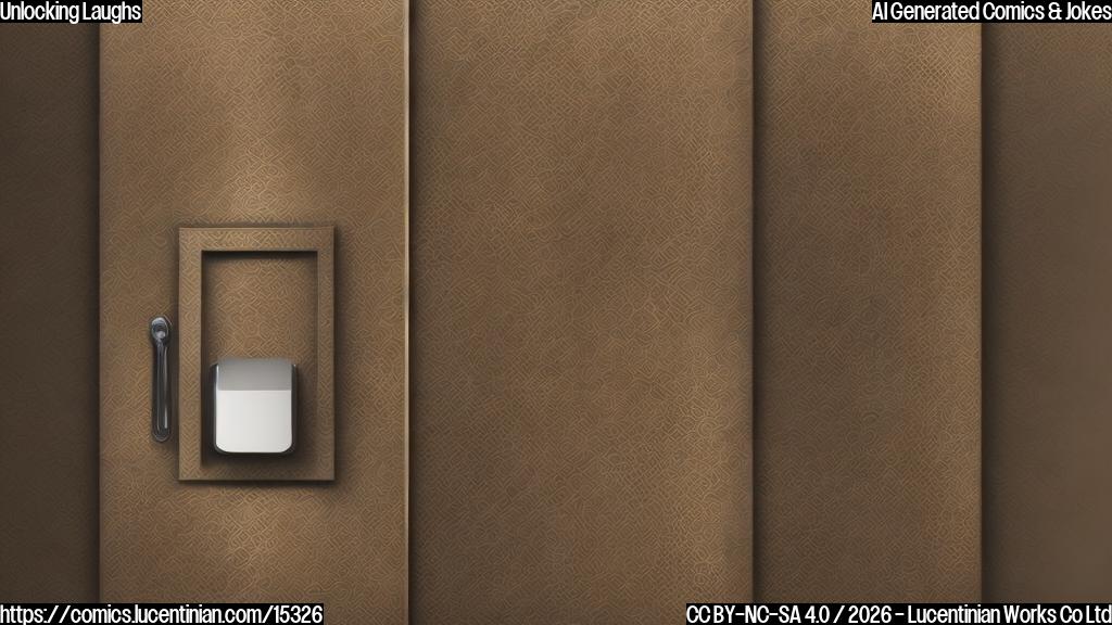 A small, sleek rectangle with a subtle glow emanating from its surface. The rectangle has a thin border and is adorned with various icons, including a lock and a smartphone. In the foreground, a small hand reaches in to insert the rectangle into a slot on a metallic door. The door is slightly ajar, revealing a dimly lit room beyond.