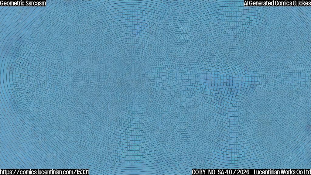 Draw a cartoon-style image of an angular shape with sharp lines and pointed edges, facing a round shape with smooth curves and no visible seams or edges, both shapes are in a conversation bubble with speech bubbles above each head, the background is a simple gradient blue to white.