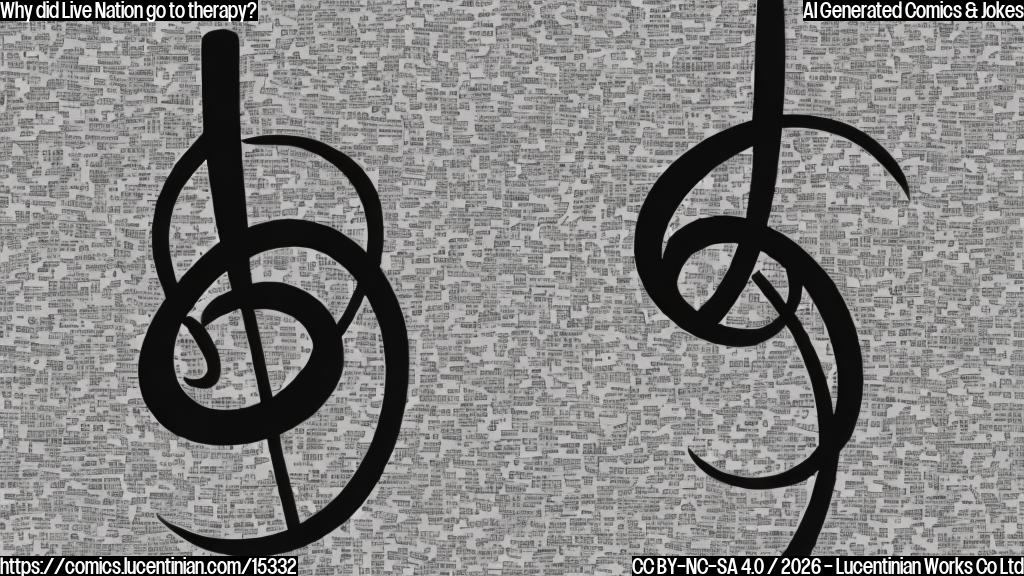 a giant music note with a frustrated expression, surrounded by papers and contracts