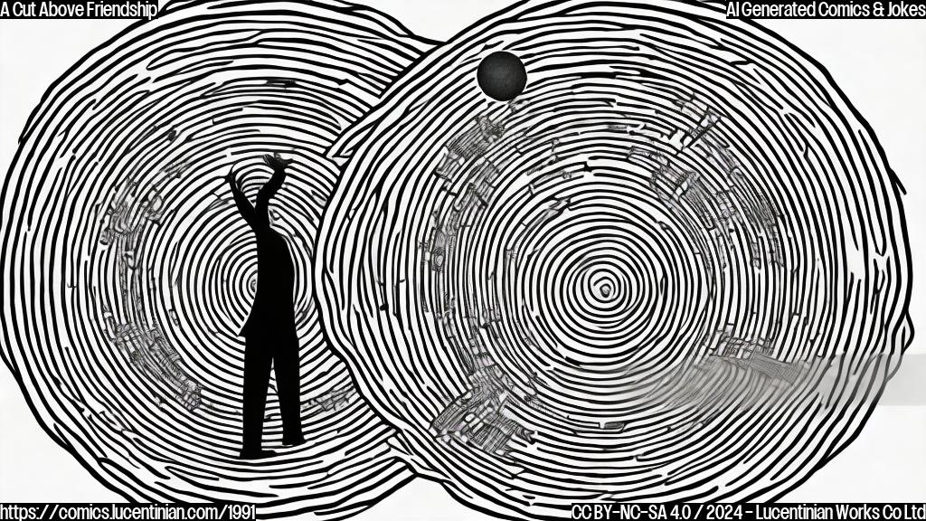 Illustrate a simple cartoon of two figures, one wearing a suit with a megaphone in hand and the other with a worried expression, surrounded by concentric circles representing the eclipse. The figures should be positioned to emphasize their differing reactions to the situation.