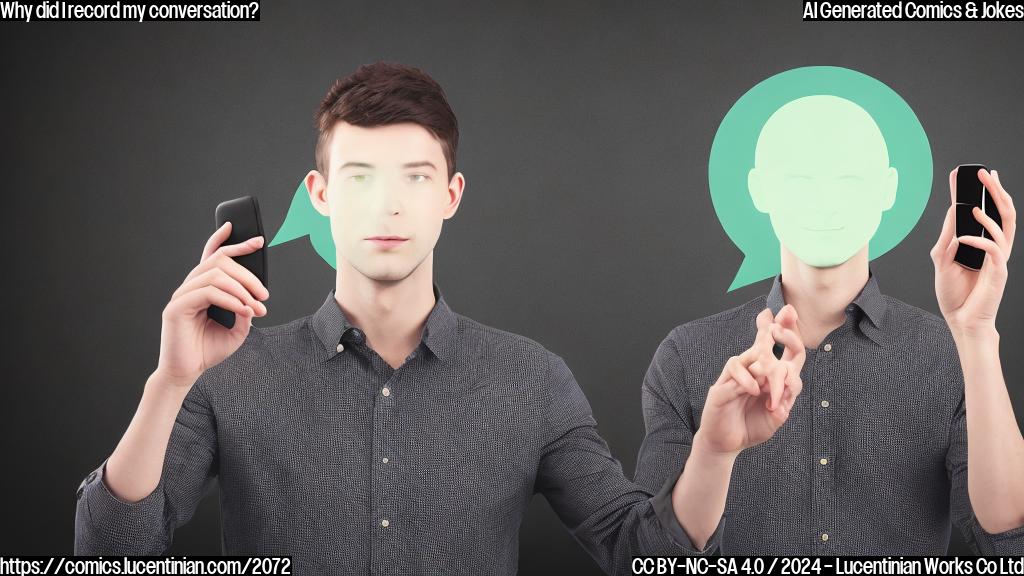 A person is shown holding a smartphone with the Call Tr... feature open, with a thought bubble above their head showing a speech bubble with a conversation taking place.