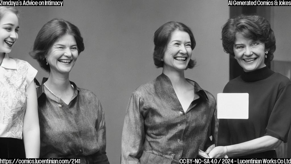 A young actress with a youthful smile, wearing a casual outfit and holding a book, standing next to a mature woman in a elegant dress, both are looking at each other with warm smiles. The young actress is slightly leaning towards the older woman, conveying admiration and respect.