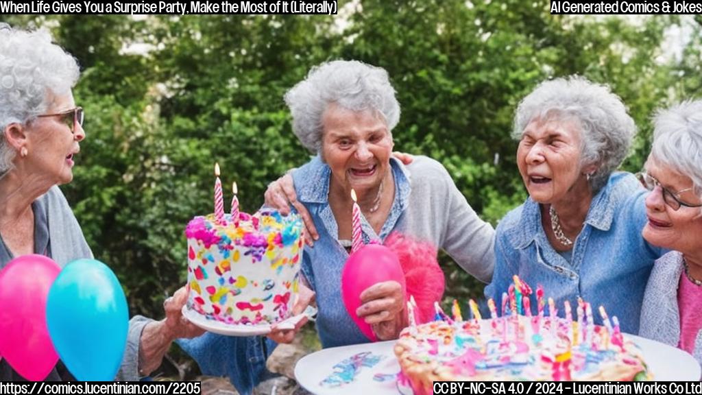 A 70-year-old woman surprises her best friend with an epic birthday party. The best friend is completely caught off guard and initially has a heart attack.