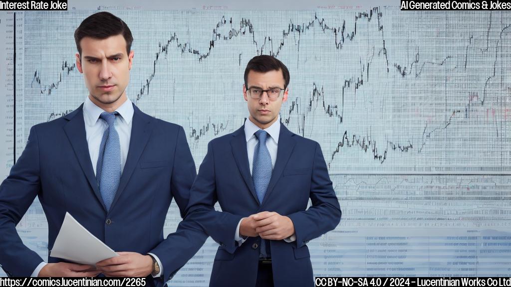 A worried-looking investor stands in front of a large, serious-looking chart with stock market graphs. The background is a somber, grayish-blue color with subtle financial graph patterns. The investor is wearing a suit and holding a ladder, looking hopeful but uncertain.