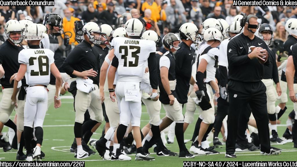 a coach puts quarterback will levis on the bench and mason rudolph starts the next game, with a calm background of a football stadium