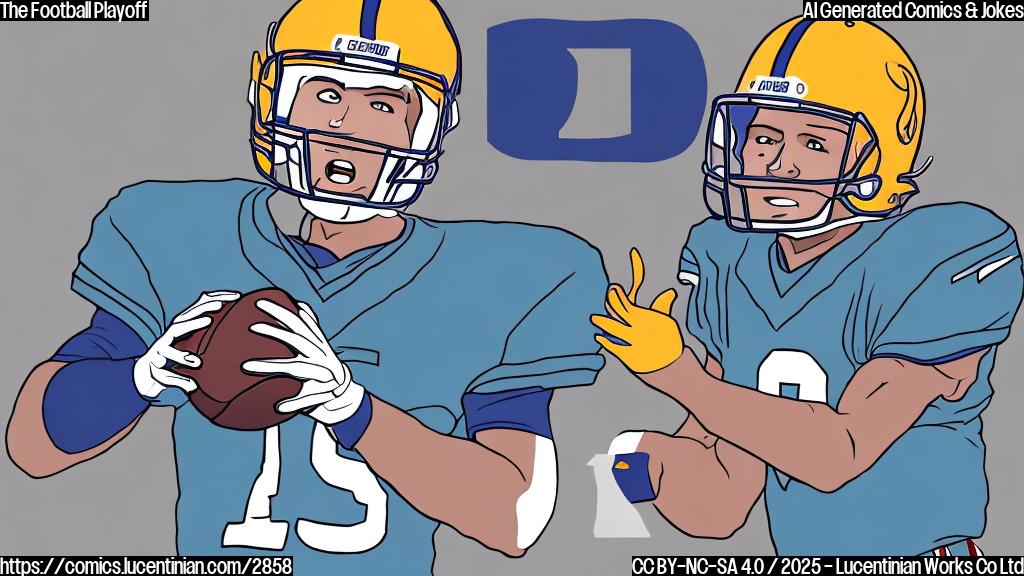 A simple cartoon of a football player looking confused while holding a calculator with the number "3 and long" displayed prominently.  The style should be flat color and minimalist, using only a few solid colors.