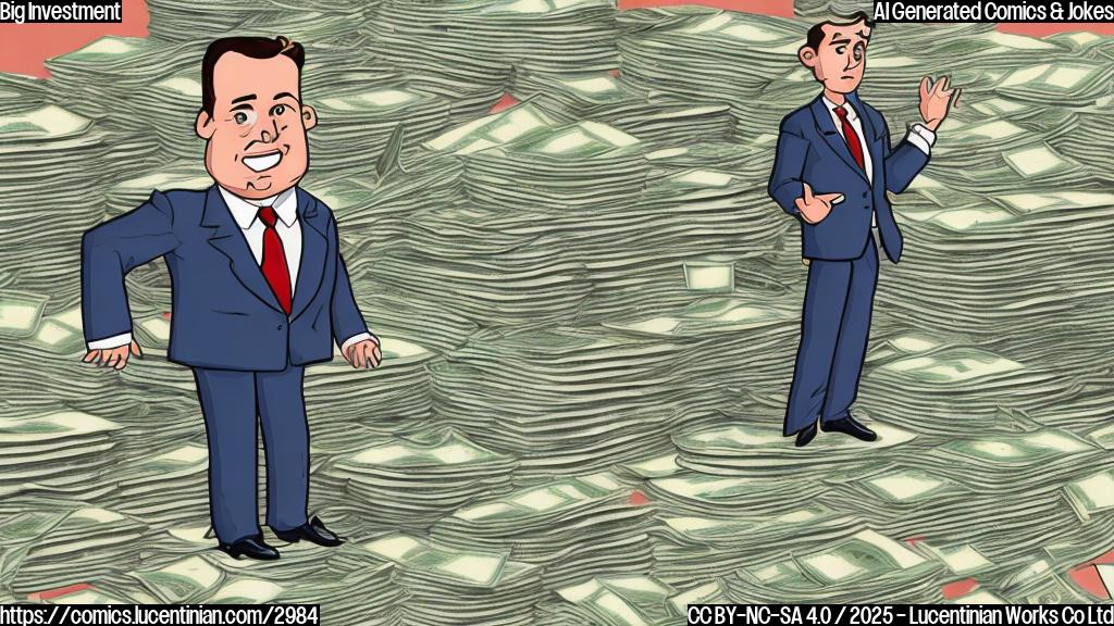 A cartoon drawing of a server rack with a worried expression, wearing a slightly too-small suit and tie. The server rack is surrounded by stacks of dollar bills.  Simple, flat color style.