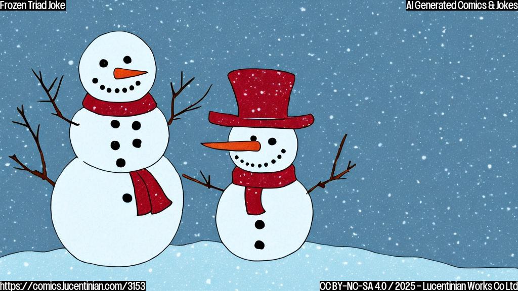 A simple cartoon drawing of a snowman wearing a business suit and tie, looking sad and dejected, with a background of simple snow and ice. Use only solid colors with no gradients, and a simple color palette.