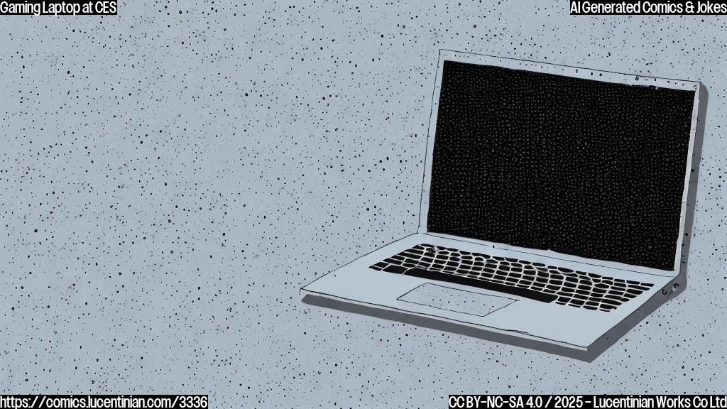 A simple cartoon of a laptop computer with sweat droplets on its metallic surface. The laptop is surrounded by other smaller laptops and boxes. The style should be plain color, no shading or gradients. Use only one color for the laptops. The color should be dark grey.  The background color is white.